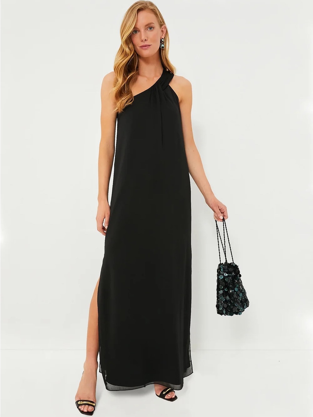 Tuckernuck One-Shoulder Black Maxi Dress